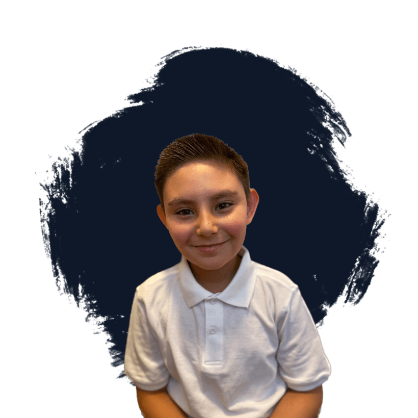 Student with background blob